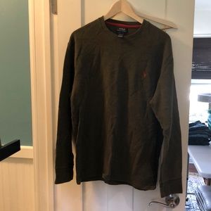 Polo long sleeve waffle shirt